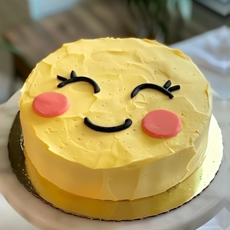 原创笑脸主题鲜奶蛋糕