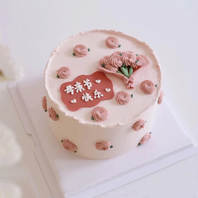 母亲节快乐主题鲜奶蛋糕