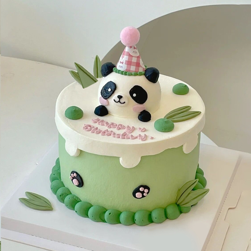 熊猫主题鲜奶生日蛋糕