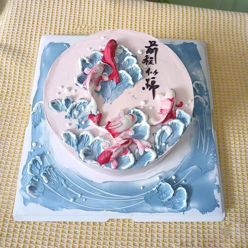 “前程似锦”中国风鲜奶蛋糕