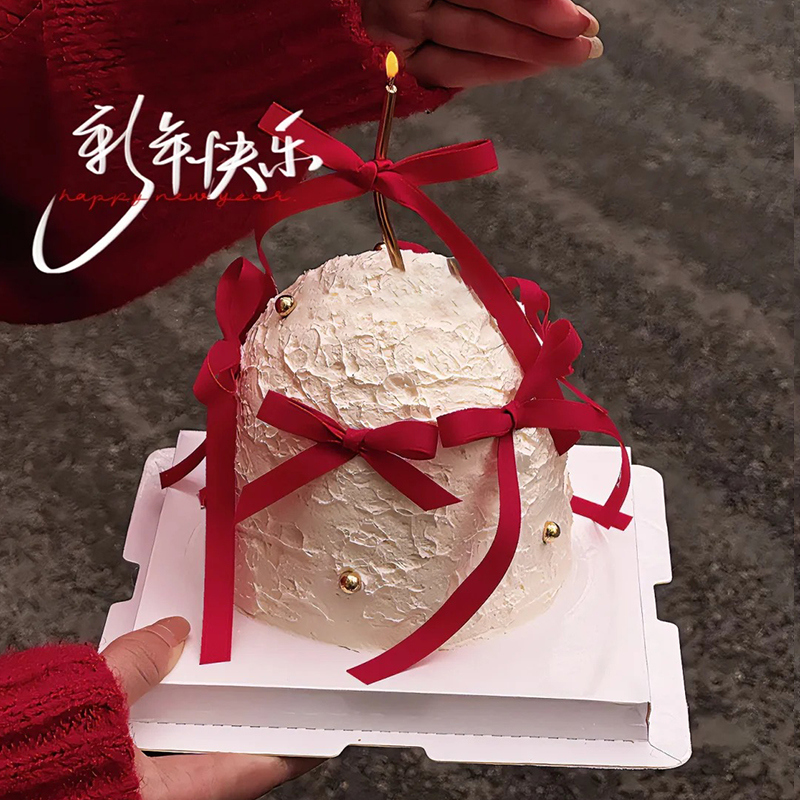 2025新年主题简约鲜奶蛋糕（二）