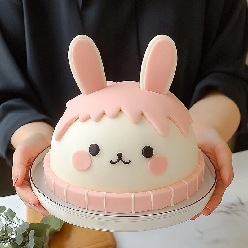 原创十二生肖兔主题翻糖鲜奶蛋糕（五）